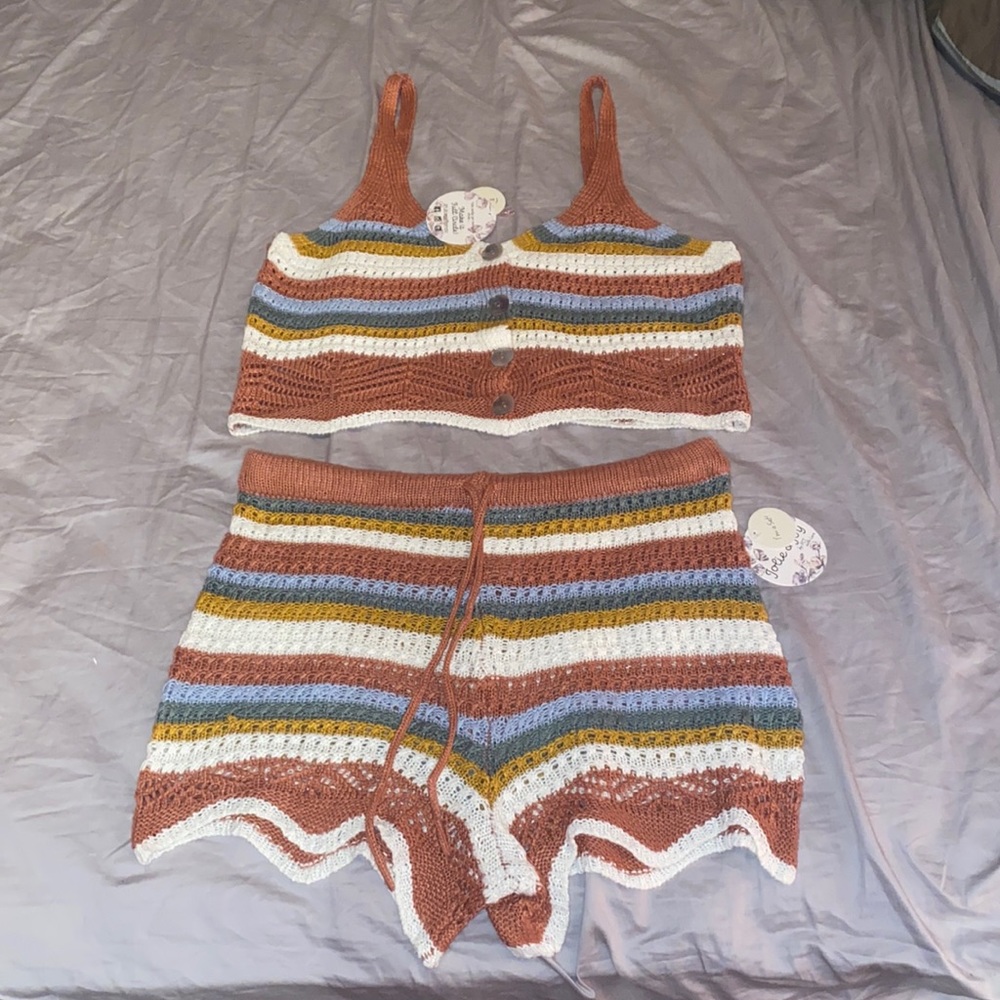 Matching knitwear shorts a top